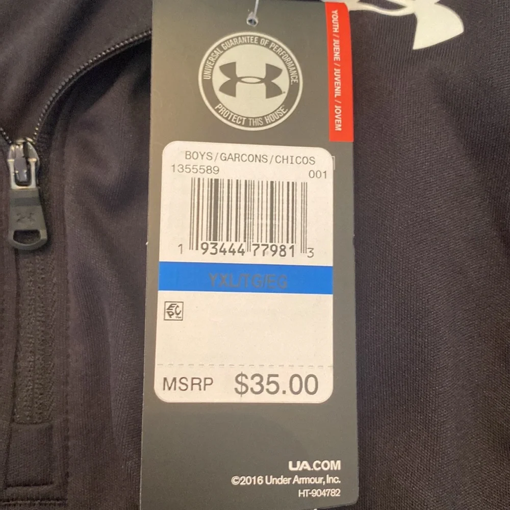 Youth Under Armour Black Long Sleeved Athletic Jacket